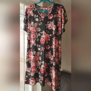Short sleeve floral dress tunic L/XL